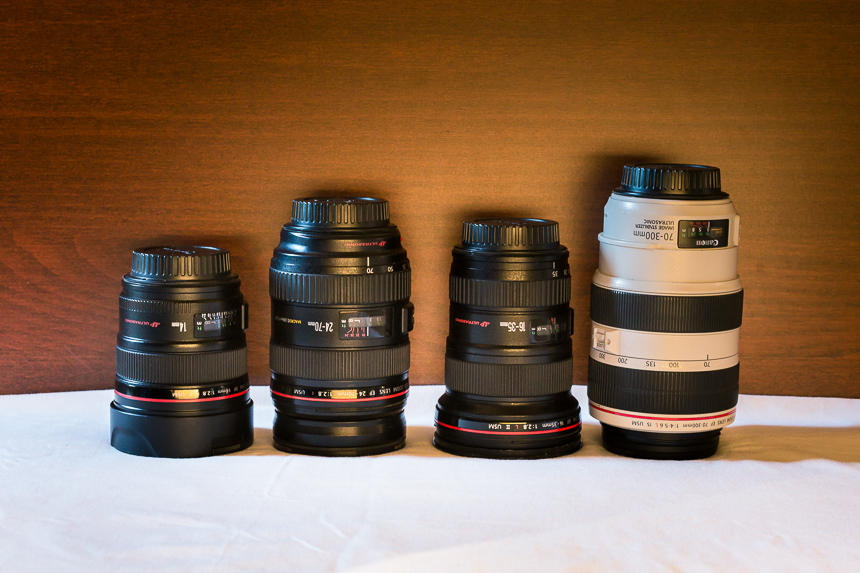 a photograph of canon L series lenses